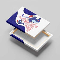 Belize Christmas Canvas Wall Art with Santa Dolphins Coral Reef and Ocean Holiday Theme - Wonder Print Shop