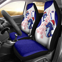 Belize Christmas Car Seat Cover with Santa Dolphins Coral Reef and Ocean Holiday Theme - Wonder Print Shop