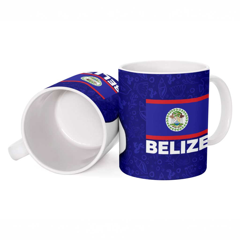 Belize Christmas Ceramic Mug with Santa Dolphins Coral Reef and Ocean Holiday Theme - Wonder Print Shop