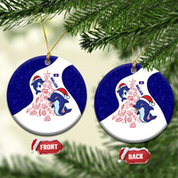 Belize Christmas Ceramic Ornament with Santa Dolphins Coral Reef and Ocean Holiday Theme - Wonder Print Shop