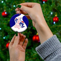 Belize Christmas Ceramic Ornament with Santa Dolphins Coral Reef and Ocean Holiday Theme - Wonder Print Shop