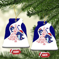 Belize Christmas Ceramic Ornament with Santa Dolphins Coral Reef and Ocean Holiday Theme - Wonder Print Shop