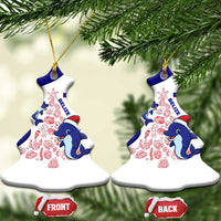 Belize Christmas Ceramic Ornament with Santa Dolphins Coral Reef and Ocean Holiday Theme - Wonder Print Shop