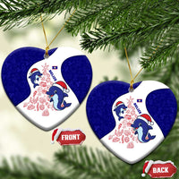 Belize Christmas Ceramic Ornament with Santa Dolphins Coral Reef and Ocean Holiday Theme - Wonder Print Shop