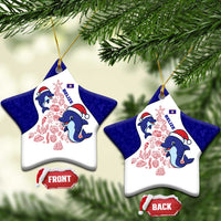 Belize Christmas Ceramic Ornament with Santa Dolphins Coral Reef and Ocean Holiday Theme - Wonder Print Shop