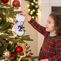 Belize Christmas Stocking with Santa Dolphins Coral Reef and Ocean Holiday Theme - Wonder Print Shop