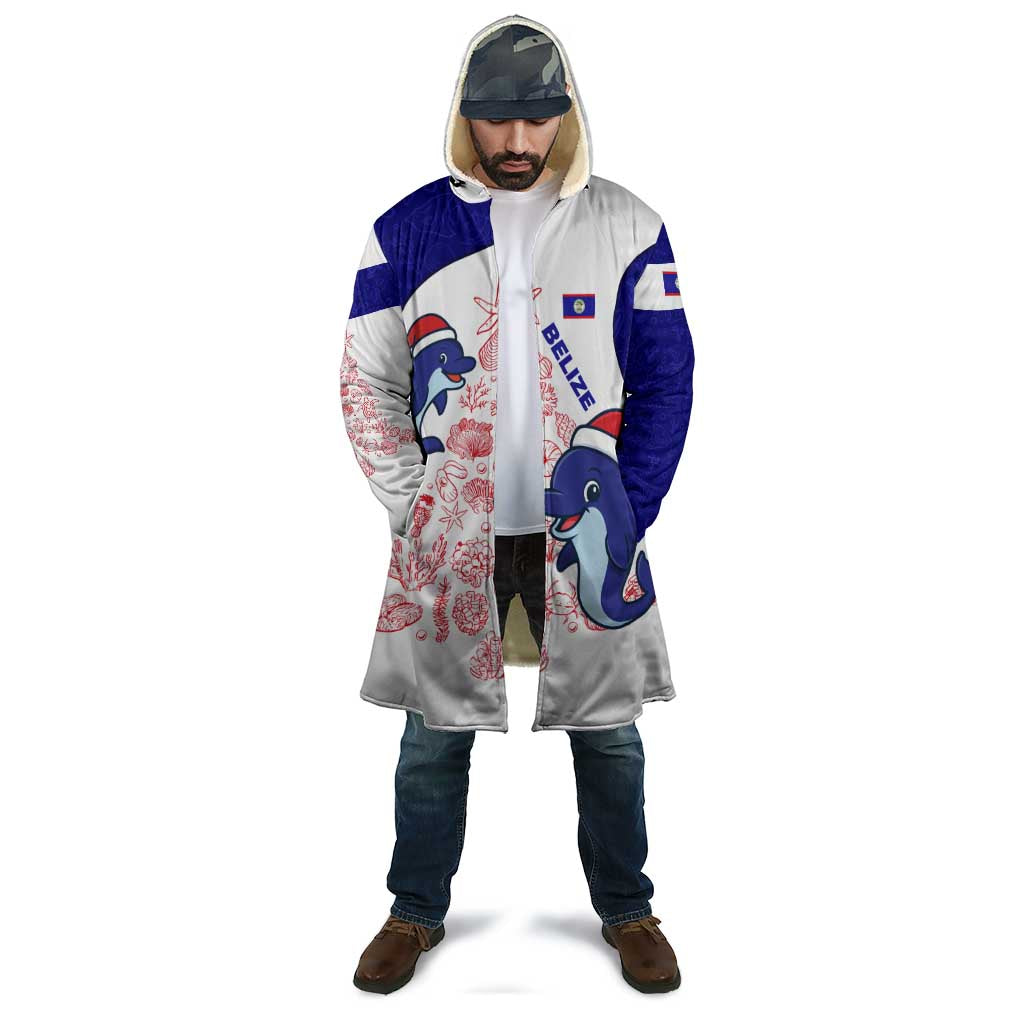 Belize Christmas Cloak with Santa Dolphins Coral Reef and Ocean Holiday Theme - Wonder Print Shop