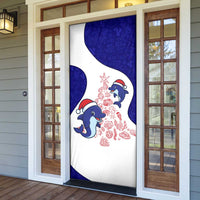 Belize Christmas Door Cover with Santa Dolphins Coral Reef and Ocean Holiday Theme - Wonder Print Shop