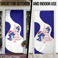 Belize Christmas Door Cover with Santa Dolphins Coral Reef and Ocean Holiday Theme - Wonder Print Shop