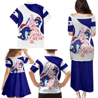 Belize Christmas Family Matching Puletasi and Hawaiian Shirt with Santa Dolphins Coral Reef and Ocean Holiday Theme - Wonder Print Shop