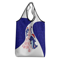 Belize Christmas Grocery Bag with Santa Dolphins Coral Reef and Ocean Holiday Theme - Wonder Print Shop