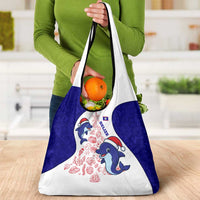 Belize Christmas Grocery Bag with Santa Dolphins Coral Reef and Ocean Holiday Theme - Wonder Print Shop