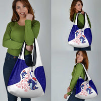 Belize Christmas Grocery Bag with Santa Dolphins Coral Reef and Ocean Holiday Theme - Wonder Print Shop