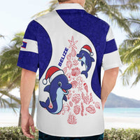 Belize Christmas Hawaiian Shirt with Santa Dolphins Coral Reef and Ocean Holiday Theme - Wonder Print Shop