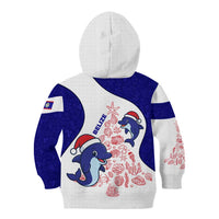 Belize Christmas Kid Hoodie with Santa Dolphins Coral Reef and Ocean Holiday Theme - Wonder Print Shop