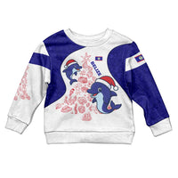 Belize Christmas Kid Ugly Christmas Sweater with Santa Dolphins Coral Reef and Ocean Holiday Theme - Wonder Print Shop