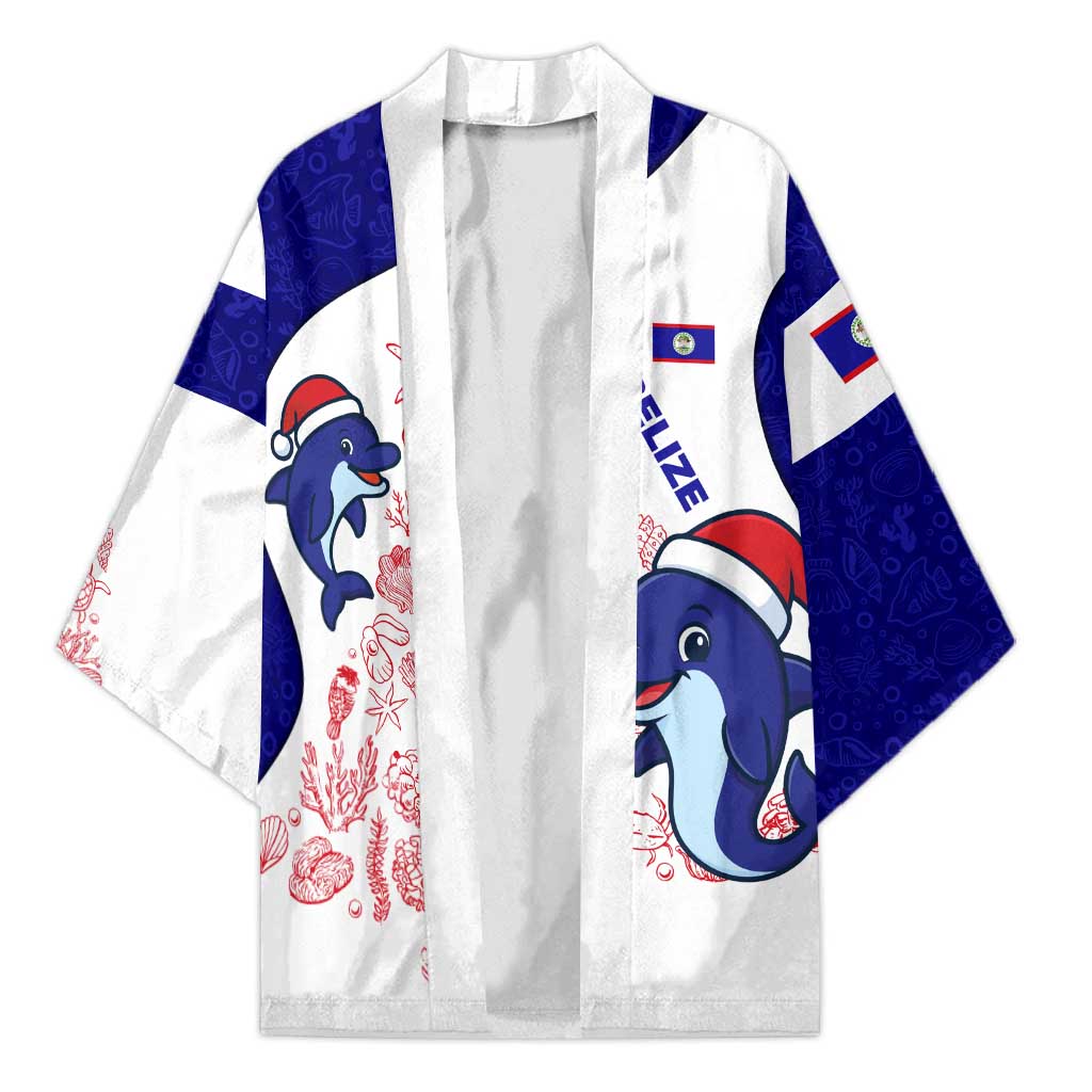 Belize Christmas Kimono with Santa Dolphins Coral Reef and Ocean Holiday Theme - Wonder Print Shop