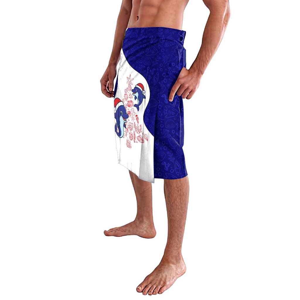 Belize Christmas Lavalava with Santa Dolphins Coral Reef and Ocean Holiday Theme - Wonder Print Shop