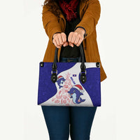 Belize Christmas Leather Bag with Santa Dolphins Coral Reef and Ocean Holiday Theme - Wonder Print Shop