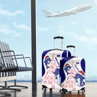 Belize Christmas Luggage Cover with Santa Dolphins Coral Reef and Ocean Holiday Theme - Wonder Print Shop