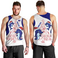 Belize Christmas Men Tank Top with Santa Dolphins Coral Reef and Ocean Holiday Theme - Wonder Print Shop