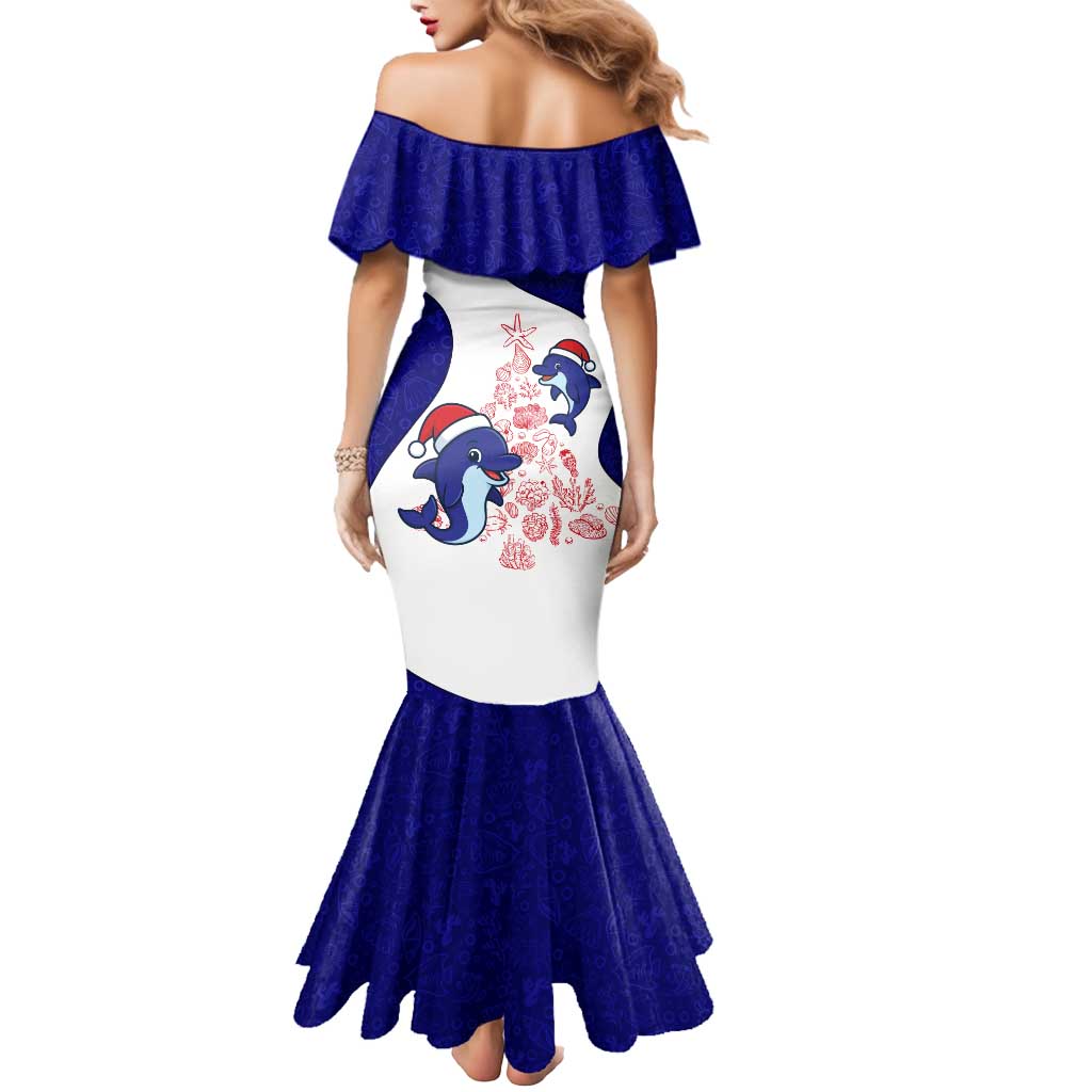 Belize Christmas Mermaid Dress with Santa Dolphins Coral Reef and Ocean Holiday Theme - Wonder Print Shop