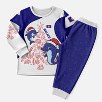Belize Christmas Pajama Set with Santa Dolphins Coral Reef and Ocean Holiday Theme - Wonder Print Shop