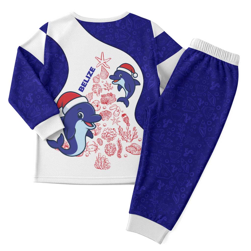 Belize Christmas Pajama Set with Santa Dolphins Coral Reef and Ocean Holiday Theme - Wonder Print Shop