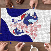 Belize Christmas Puzzle with Santa Dolphins Coral Reef and Ocean Holiday Theme - Wonder Print Shop