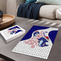 Belize Christmas Puzzle with Santa Dolphins Coral Reef and Ocean Holiday Theme - Wonder Print Shop