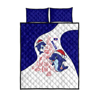Belize Christmas Quilt Bed Set with Santa Dolphins Coral Reef and Ocean Holiday Theme - Wonder Print Shop