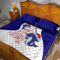 Belize Christmas Quilt Bed Set with Santa Dolphins Coral Reef and Ocean Holiday Theme - Wonder Print Shop