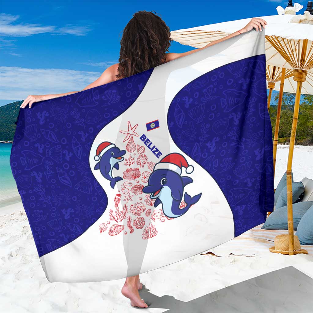 Belize Christmas Sarong with Santa Dolphins Coral Reef and Ocean Holiday Theme - Wonder Print Shop