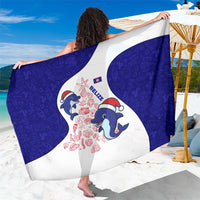 Belize Christmas Sarong with Santa Dolphins Coral Reef and Ocean Holiday Theme - Wonder Print Shop