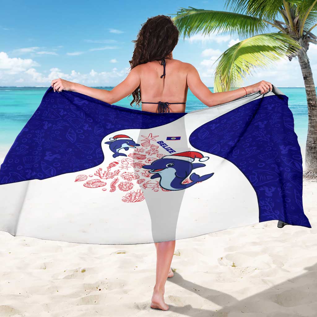 Belize Christmas Sarong with Santa Dolphins Coral Reef and Ocean Holiday Theme - Wonder Print Shop