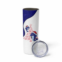 Belize Christmas Skinny Tumbler with Santa Dolphins Coral Reef and Ocean Holiday Theme - Wonder Print Shop