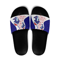 Belize Christmas Slide Sandals with Santa Dolphins Coral Reef and Ocean Holiday Theme - Wonder Print Shop