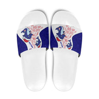 Belize Christmas Slide Sandals with Santa Dolphins Coral Reef and Ocean Holiday Theme - Wonder Print Shop