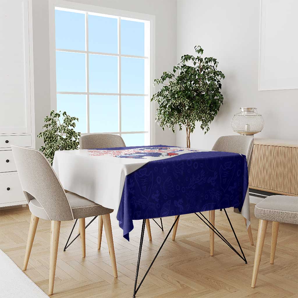 Belize Christmas Tablecloth with Santa Dolphins Coral Reef and Ocean Holiday Theme - Wonder Print Shop