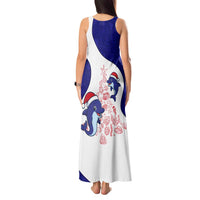 Belize Christmas Tank Maxi Dress with Santa Dolphins Coral Reef and Ocean Holiday Theme - Wonder Print Shop