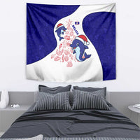 Belize Christmas Tapestry with Santa Dolphins Coral Reef and Ocean Holiday Theme - Wonder Print Shop