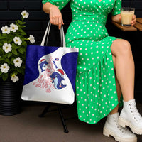 Belize Christmas Tote Bag with Santa Dolphins Coral Reef and Ocean Holiday Theme - Wonder Print Shop