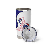 Belize Christmas Tumbler Cup with Santa Dolphins Coral Reef and Ocean Holiday Theme - Wonder Print Shop