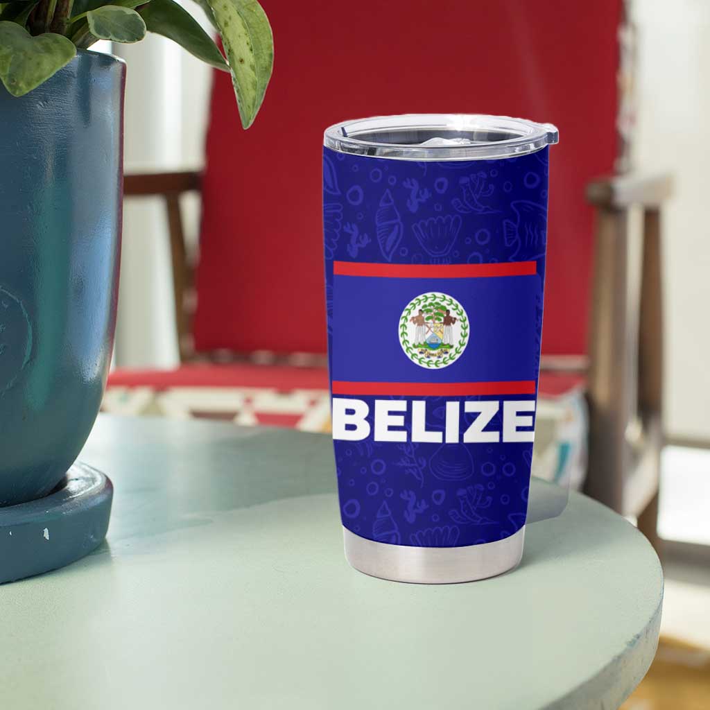 Belize Christmas Tumbler Cup with Santa Dolphins Coral Reef and Ocean Holiday Theme - Wonder Print Shop