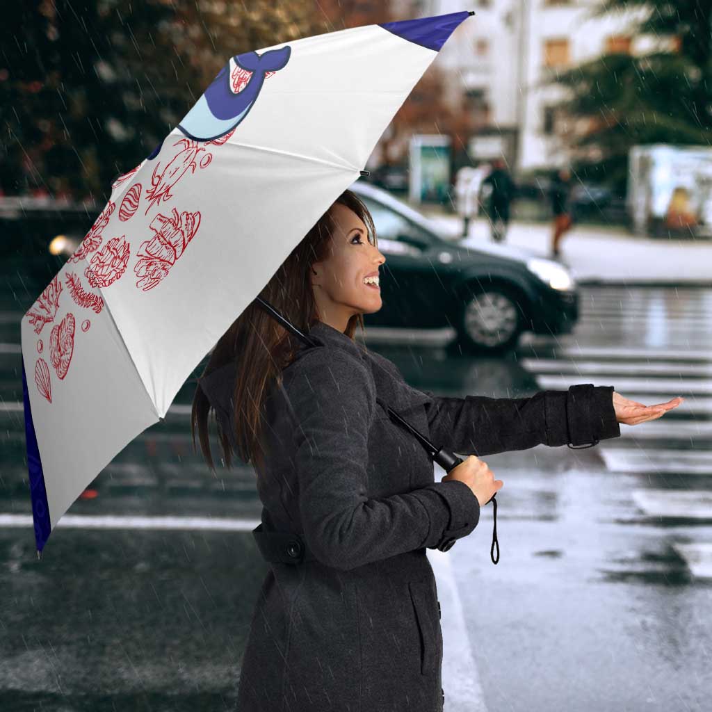 Belize Christmas Umbrella with Santa Dolphins Coral Reef and Ocean Holiday Theme - Wonder Print Shop