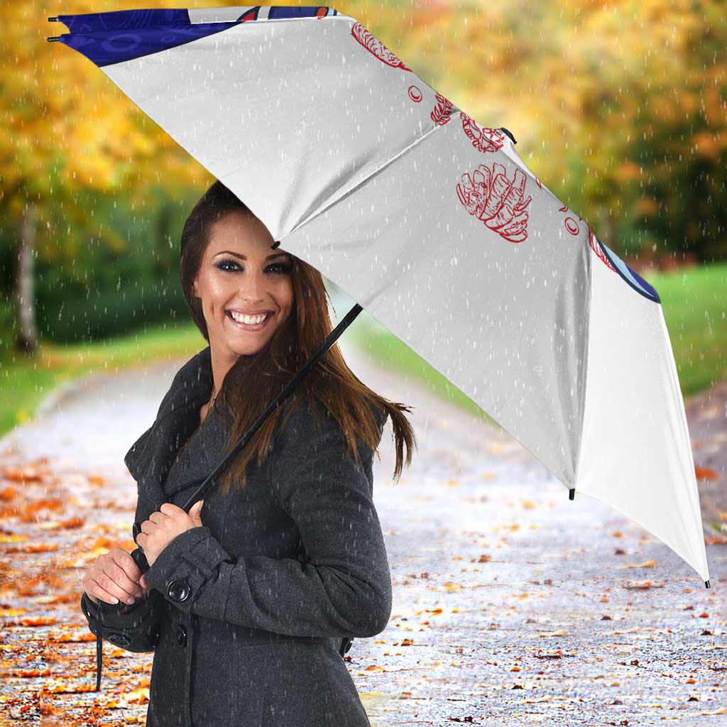 Belize Christmas Umbrella with Santa Dolphins Coral Reef and Ocean Holiday Theme - Wonder Print Shop