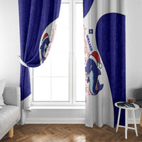 Belize Christmas Window Curtain with Santa Dolphins Coral Reef and Ocean Holiday Theme - Wonder Print Shop