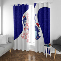 Belize Christmas Window Curtain with Santa Dolphins Coral Reef and Ocean Holiday Theme - Wonder Print Shop