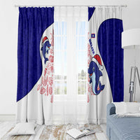 Belize Christmas Window Curtain with Santa Dolphins Coral Reef and Ocean Holiday Theme - Wonder Print Shop