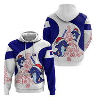 Belize Christmas Zip Hoodie with Santa Dolphins Coral Reef and Ocean Holiday Theme - Wonder Print Shop